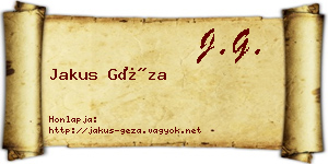 Jakus Géza névjegykártya